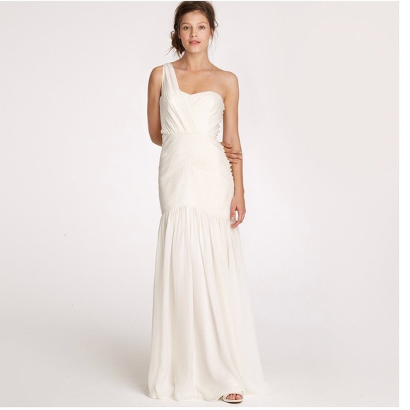 Silk One Shoulder Wedding Dress